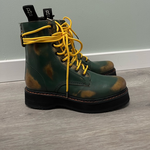 R13 Stack Boot - Hunter Green Remove. Size 10 IT 40 - Picture 7 of 15